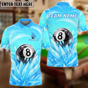 BlueJose Billiards 8 Ball Ice Frozen Magic Personalized Name Shirt (4 Colors)