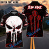 BlueJose Darts Triple Arrow Punisher Skull Personalized Name, Team Name Shirt (4 Colors)