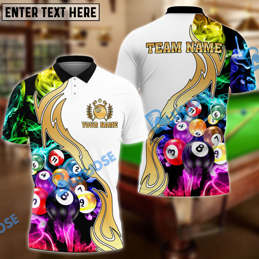 BlueJose Billiards Ball 8 Golden Smoke Pattern Personalized Shirt (2 Colors)