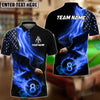 BlueJose Billiards Ball 8 Eagle Flag Flame Personalized Name Shirt (4 Colors)