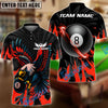 BlueJose Billiards Ball 8 Eagle Flame Personalized Name Shirt (4 Colors)