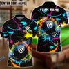 BlueJose Billiards Ball 8 Paint Color Customized Name, Team Name 3D Shirt