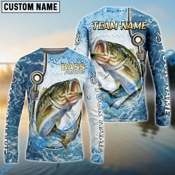 Bluejose Bass Fishing Golden Hook Graphic Sport Custom Name & Team Name 3D Shirts