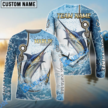 Bluejose Marlin Fishing Golden Hook Graphic Sport Custom Name & Team Name 3D Shirts