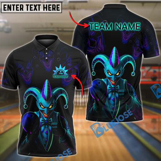 BlueJose Bowling Jester Strike Customized Name, Team Name 3D Shirt (4 Colors)