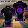 BlueJose Bowling And Pins Golden Crown Design Customized Name, Team Name 3D Shirt (4 Colors)