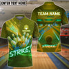 BlueJose Bowling And Pins Neon Strike Lane Customized Name, Team Name 3D Shirt (4 Colors)