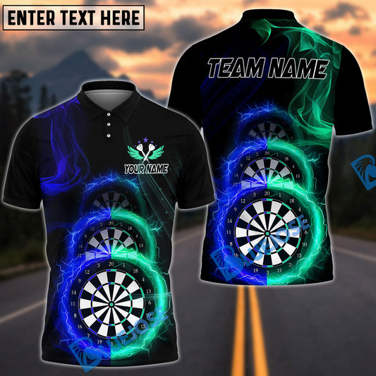BlueJose Darts Triple Double Flame Dartboard Customized Name, Team Name 3D Shirt (4 Colors)