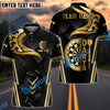BlueJose Darts Gold Black 3D Dartboard Design Customized Name, Team Name 3D Shirt (4 Colors)