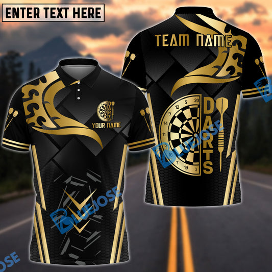 BlueJose Darts Gold Black 3D Dartboard Design Customized Name, Team Name 3D Shirt (4 Colors)
