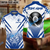 BlueJose Billiards 8-Ball Wolf Pattern Personalized Name Shirt (4 Colors)