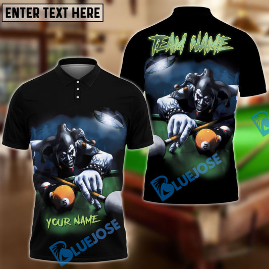 BlueJose Billiards Ball 8 Pool Crazy Joker Personalized Name, Team Name Unisex Shirt