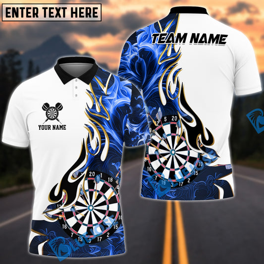 BlueJose Darts Golden Line Flame Dartboard Art Design Personalized Name, Team Name Shirt (6 Colors)