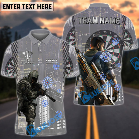 BlueJose Darts Urban Sniper Customized Name, Team Name 3D Shirt (4 Colors)