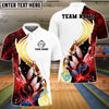 BlueJose Bowling And Pins White Golden Lightning Customized Name, Team Name 3D Shirt (4 Colors)