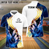 BlueJose Bowling And Pins White Golden Lightning Customized Name, Team Name 3D Shirt (4 Colors)