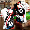 BlueJose Billiards Classic 8-Ball Black & White Personalized Name Shirt (4 Colors)