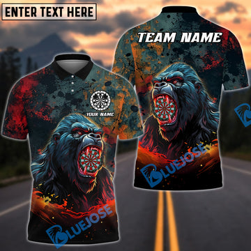 BlueJose Darts Raging Gorilla Customized Name, Team Name 3D Shirt (4 Colors)