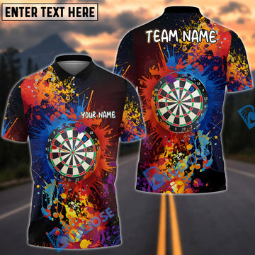 BlueJose Darts Color Splash Personalized Name, Team Name 3D Shirt