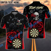 BlueJose Darts Skull And Roses Customized Name, Team Name 3D Shirt (4 Colors)