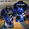 BlueJose Bowling And Pins Flame Skull Strike Customized Name, Team Name 3D Shirt (4 Colors)