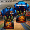 BlueJose Bowling And Pins Halloween Pumpkin Zombie Pins Customized Name, Team Name 3D Shirt (4 Colors)