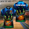 BlueJose Bowling And Pins Halloween Pumpkin Zombie Pins Customized Name, Team Name 3D Shirt (4 Colors)