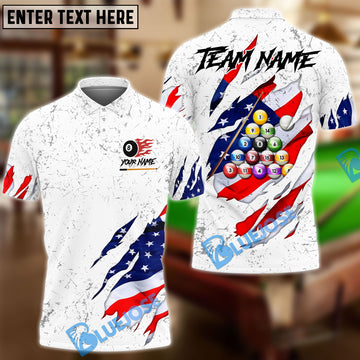 BlueJose Billiards Ball 8 White And Black Scratch US Flag Personalized Shirt (2 Colors)