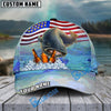 BlueJose Fishing American Flag Beer Personalized Cap (Bass, Walleye, Trout, Catfish, Crappie, Striped Bass, Salmon, Pike, Tuna, Marlin, Mahi-mahi)