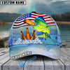 BlueJose Fishing American Flag Beer Personalized Cap (Bass, Walleye, Trout, Catfish, Crappie, Striped Bass, Salmon, Pike, Tuna, Marlin, Mahi-mahi)