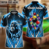 BlueJose Billiards 8 Ball Flame Cartoon Personalized Name, Team Name Unisex Shirt (4 Colors)
