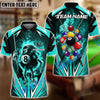 BlueJose Billiards 8 Ball Flame Cartoon Personalized Name, Team Name Unisex Shirt (4 Colors)