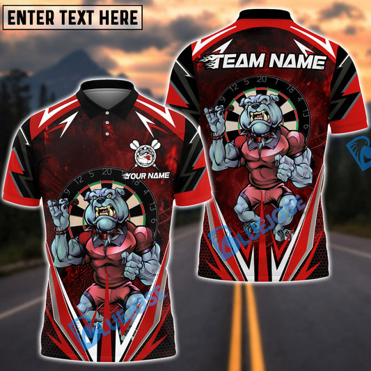 BlueJose Darts Bulldog Strength Customized Name, Team Name 3D Shirt (4 Colors)