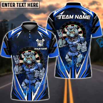 BlueJose Darts Bulldog Strength Customized Name, Team Name 3D Shirt (4 Colors)