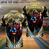 BlueJose Bowling Crown King Flame Customized Name, Team Name 3D Shirt (4 Colors)
