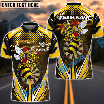 BlueJose Darts Yellow Hornet Power Customized Name, Team Name 3D Shirt (4 Colors)