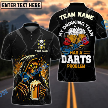 BlueJose Darts Grim Reaper Beer Personalized Name Shirt