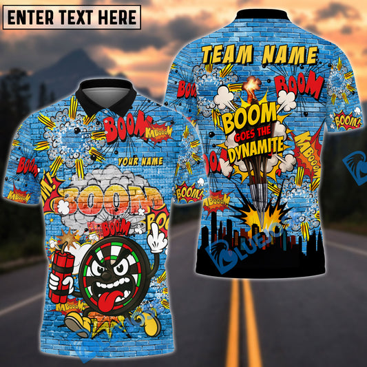 BlueJose Darts Funny DartBoard Dynamite Boom Customized Name, Team Name 3D Shirt (4 Colors)