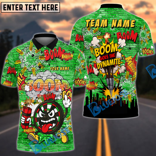 BlueJose Darts Funny DartBoard Dynamite Boom Customized Name, Team Name 3D Shirt (4 Colors)