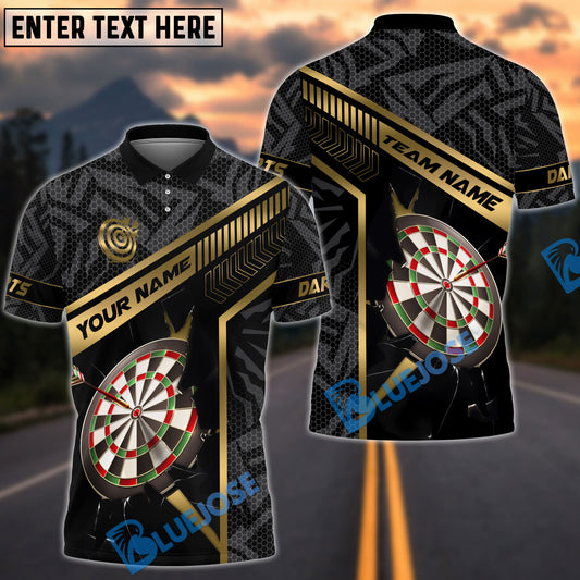 BlueJose Darts Gold Strike Line Design Customized Name, Team Name 3D Shirt (4 Colors)