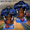 BlueJose Bowling And Pins Funny Happy Beaver Customized Name, Team Name 3D Shirt (4 Colors)