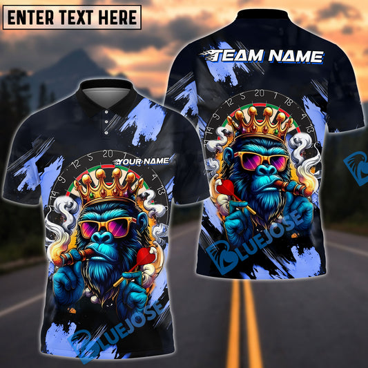BlueJose Darts King Ape Dartboard Customized Name, Team Name 3D Shirt (4 Colors)