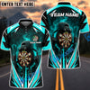 BlueJose Darts Flaming Dartboard Champion Customized Name, Team Name 3D Shirt (4 Colors)