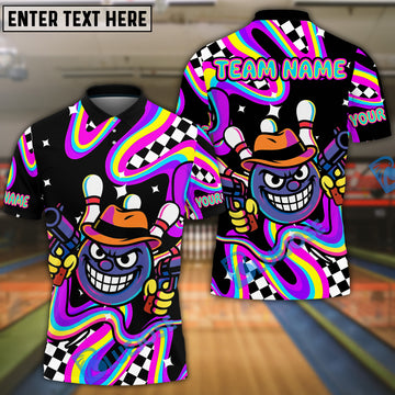 BlueJose Bowling And Pins Gangster Customized Name, Team Name 3D Shirt