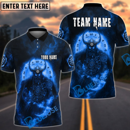 BlueJose Darts Viking Fire Warrior Customized Name, Team Name 3D Shirt (4 Colors)