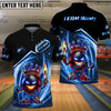 BlueJose Bowling And Pins Crown Flame Black Gold Lightning Customized Name, Team Name 3D Shirt (4 Colors)