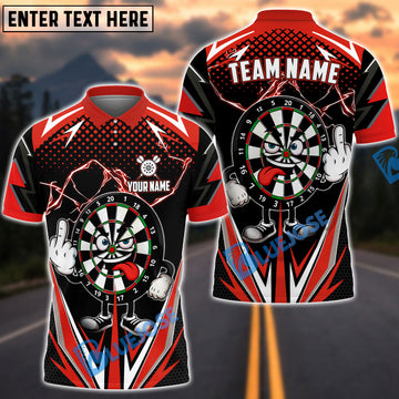 BlueJose Darts Funny Dartboard Lightning Customized Name, Team Name 3D Shirt (4 Colors)