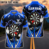 BlueJose Darts Funny Dartboard Lightning Customized Name, Team Name 3D Shirt (4 Colors)