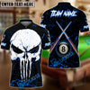BlueJose Billiards 8 Ball Punisher Skull Crossing Cue Personalized Name, Team Name Unisex Shirt (4 Colors)