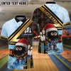 BlueJose Bowling And Pins Happy Ball Caro Snowflake Pattern Customized Name, Team Name 3D Shirt (4 Colors)
